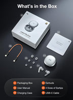 Viaim RecDot Wireless AI Conference Earbuds with Live Transcription | Silver