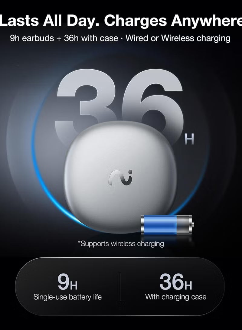 Viaim RecDot Wireless AI Conference Earbuds with Live Transcription | Silver