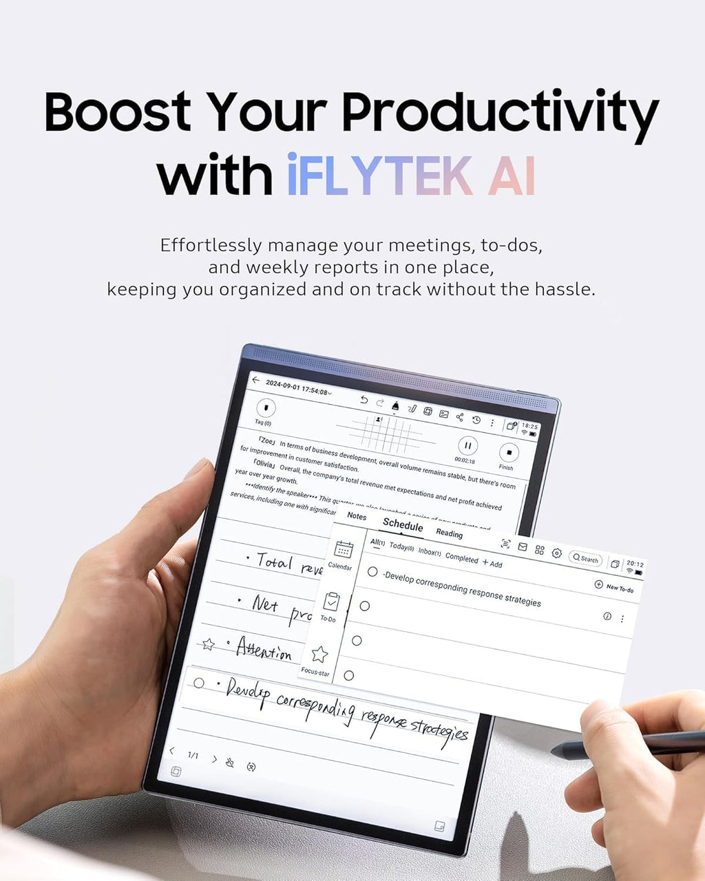 AINOTE Air 2 Ink Tablet with Stylus Pen, Voice-to-Text, Language Translation, Android System, Camera, WiFi & Bluetooth for Note Taking & Writing