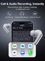 Viaim RecDot Wireless AI Conference Earbuds with Live Transcription | Silver
